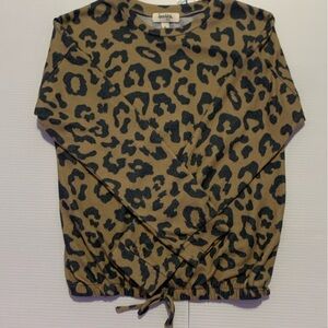 Speechless Kids Leopard Print Tie-Front Top | Girls L